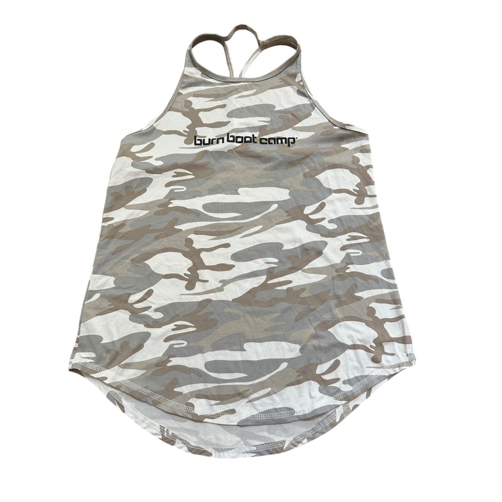 Burn Boot Camp Womens Racerback Camouflage Tank Top Size Medium
